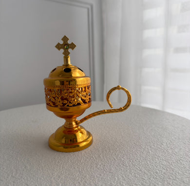 Gold Plated Incense Burner - with handle