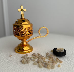 Gold Plated Incense Burner - with handle